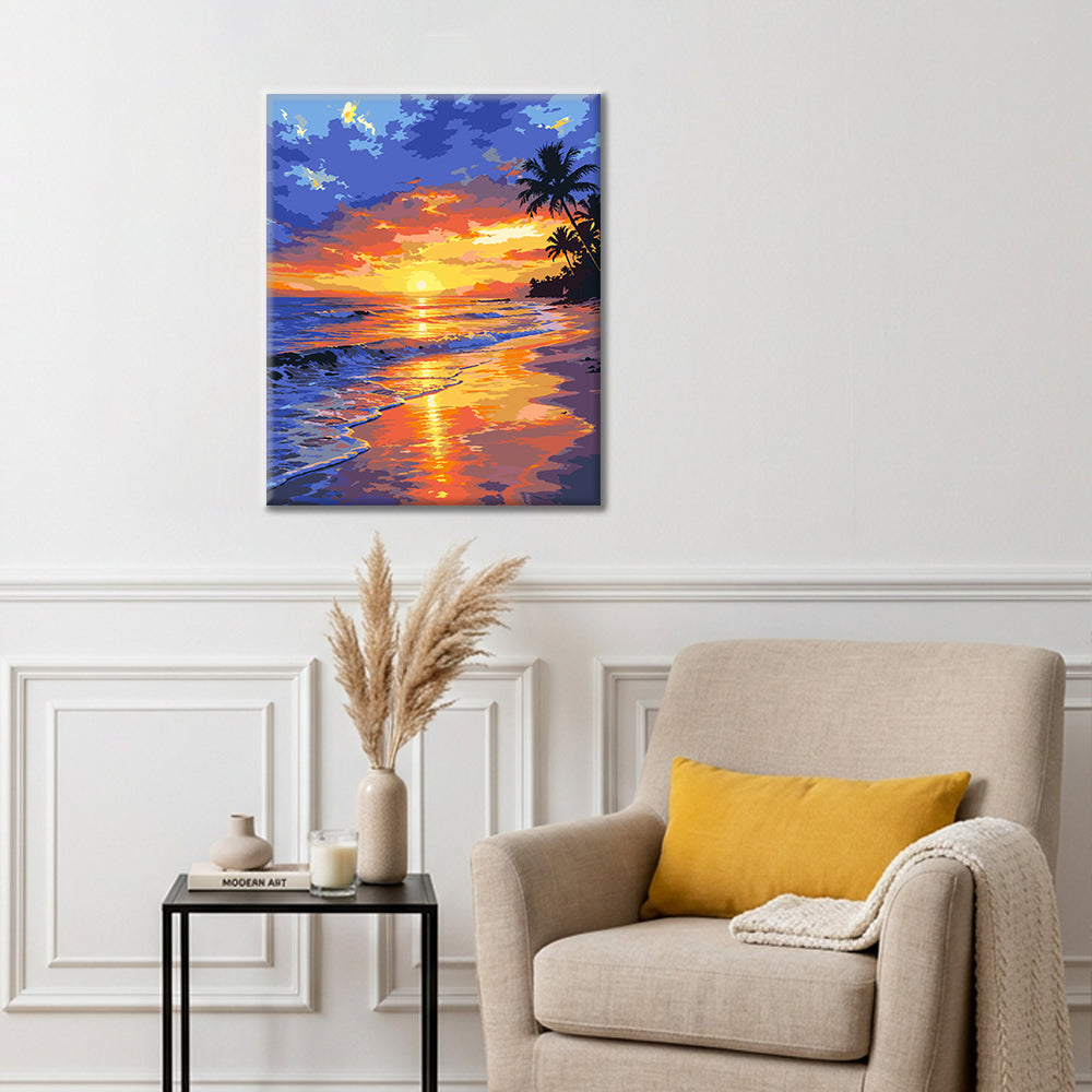Tropical Sunset - Paint by Numbers