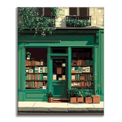 Vintage Green Bookstore - Paint by Numbers