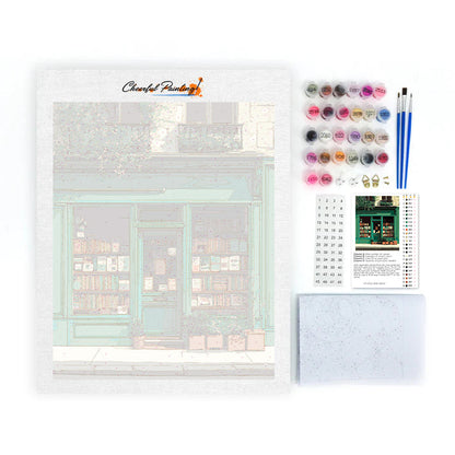 Vintage Green Bookstore - Paint by Numbers
