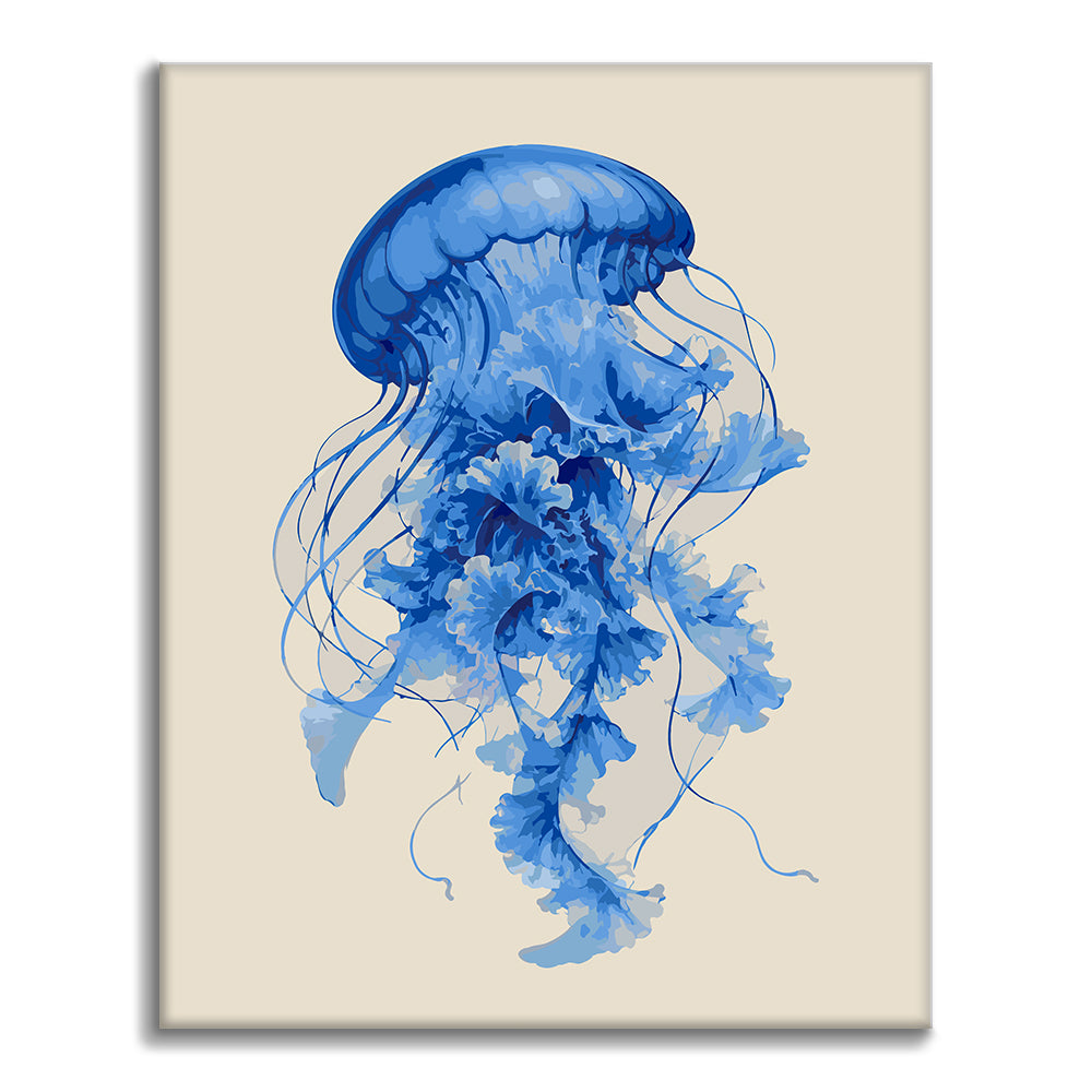 Blue Bloom Jellyfish - Paint by Numbers