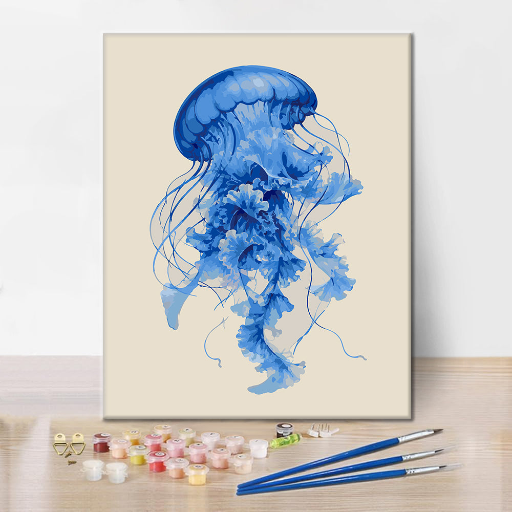 Blue Bloom Jellyfish - Paint by Numbers