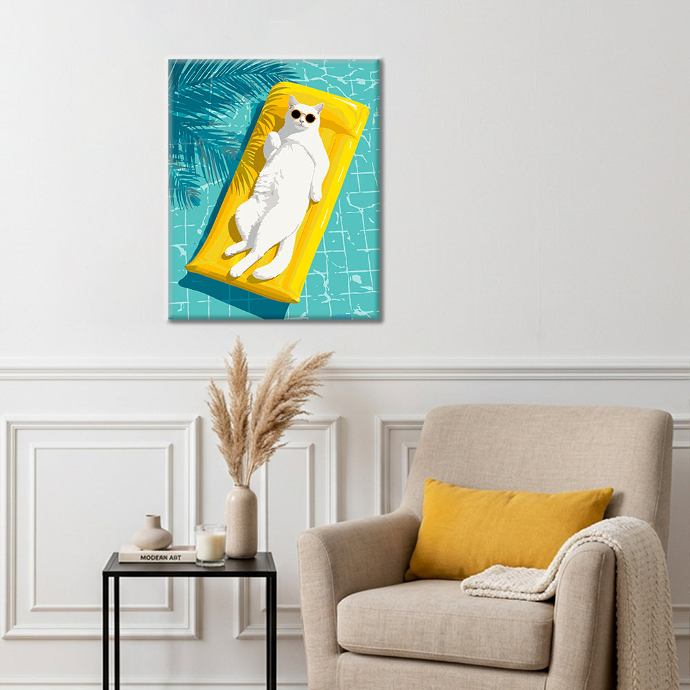 Cool Cat Summer - Paint by Numbers