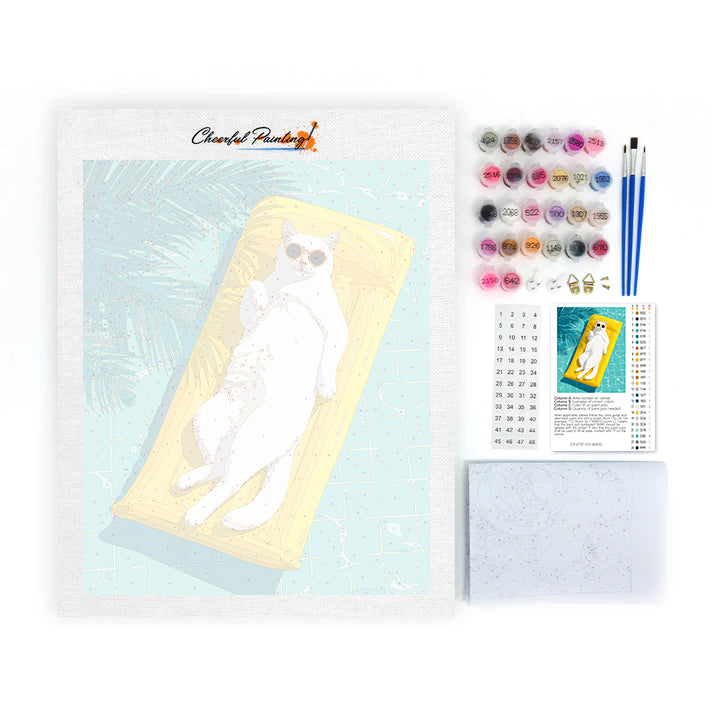 Cool Cat Summer - Paint by Numbers