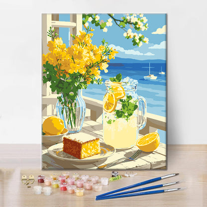 Lemon by the Sea - Paint by Numbers