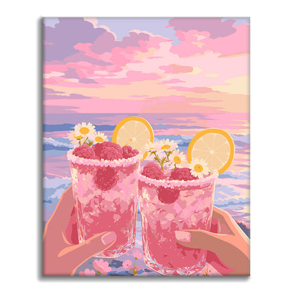 Raspberry Sunset Toast - Paint by Numbers