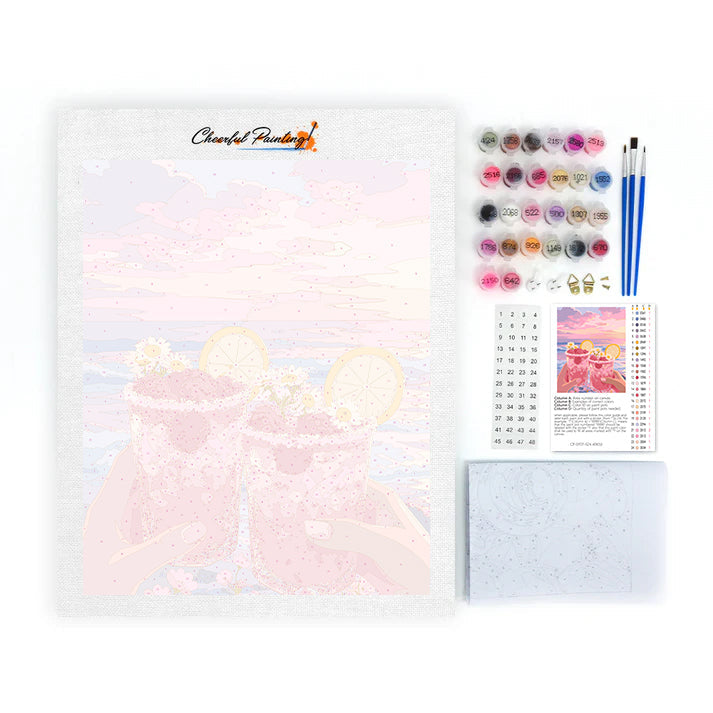Raspberry Sunset Toast - Paint by Numbers