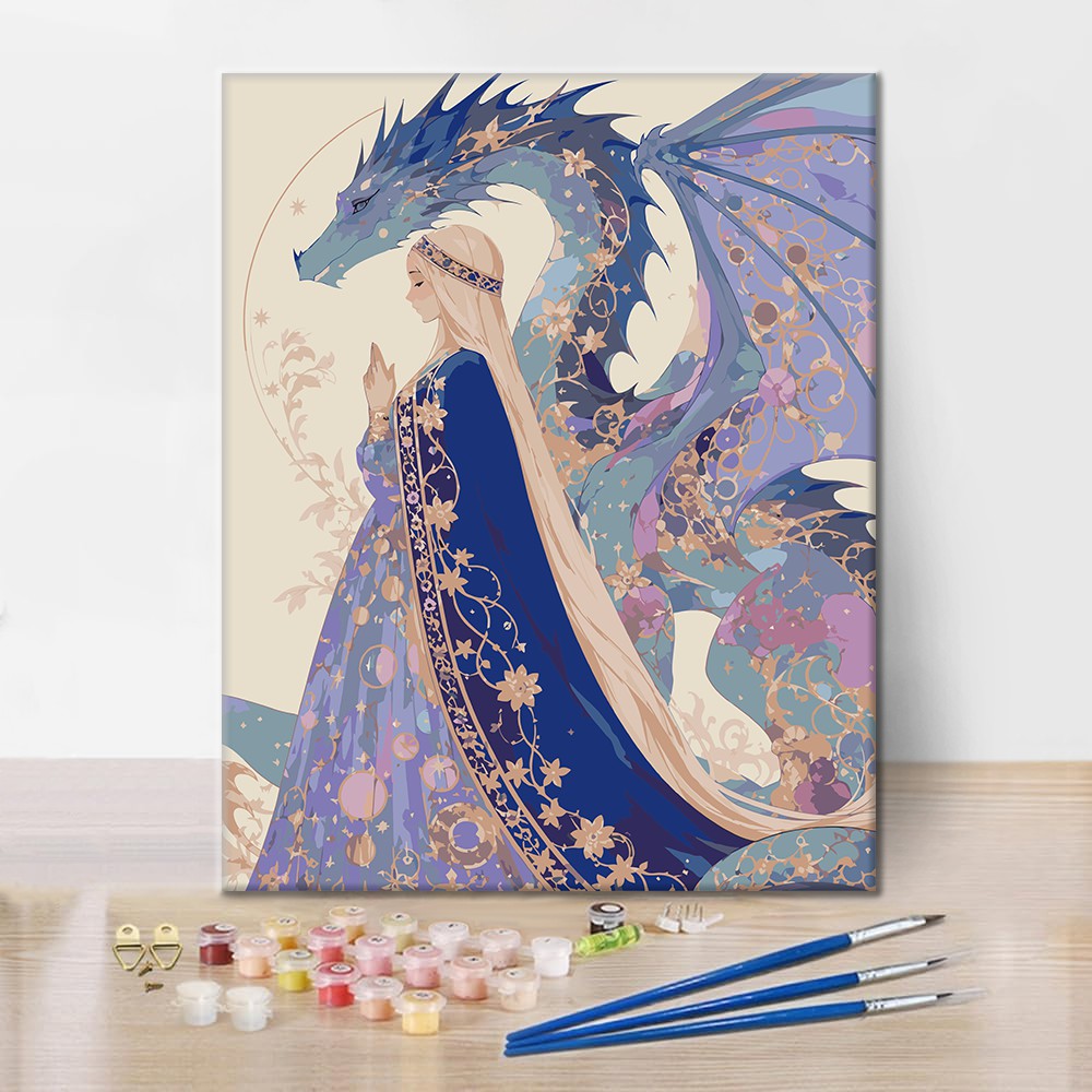 Azure Dragon Guardian - Paint by Numbers