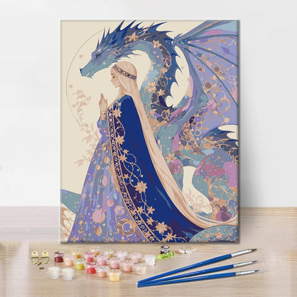 Azure Dragon Guardian - Paint by Numbers