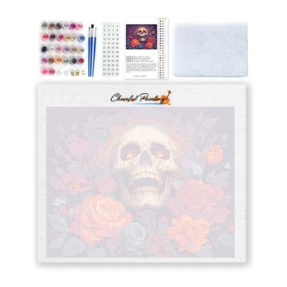 Blooming Skull Garden - Paint by Numbers