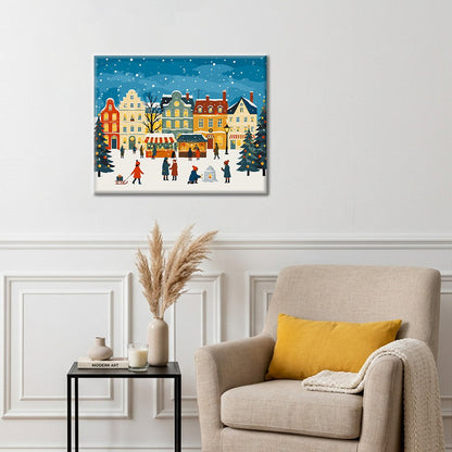 Christmas Market Village - Paint by Numbers