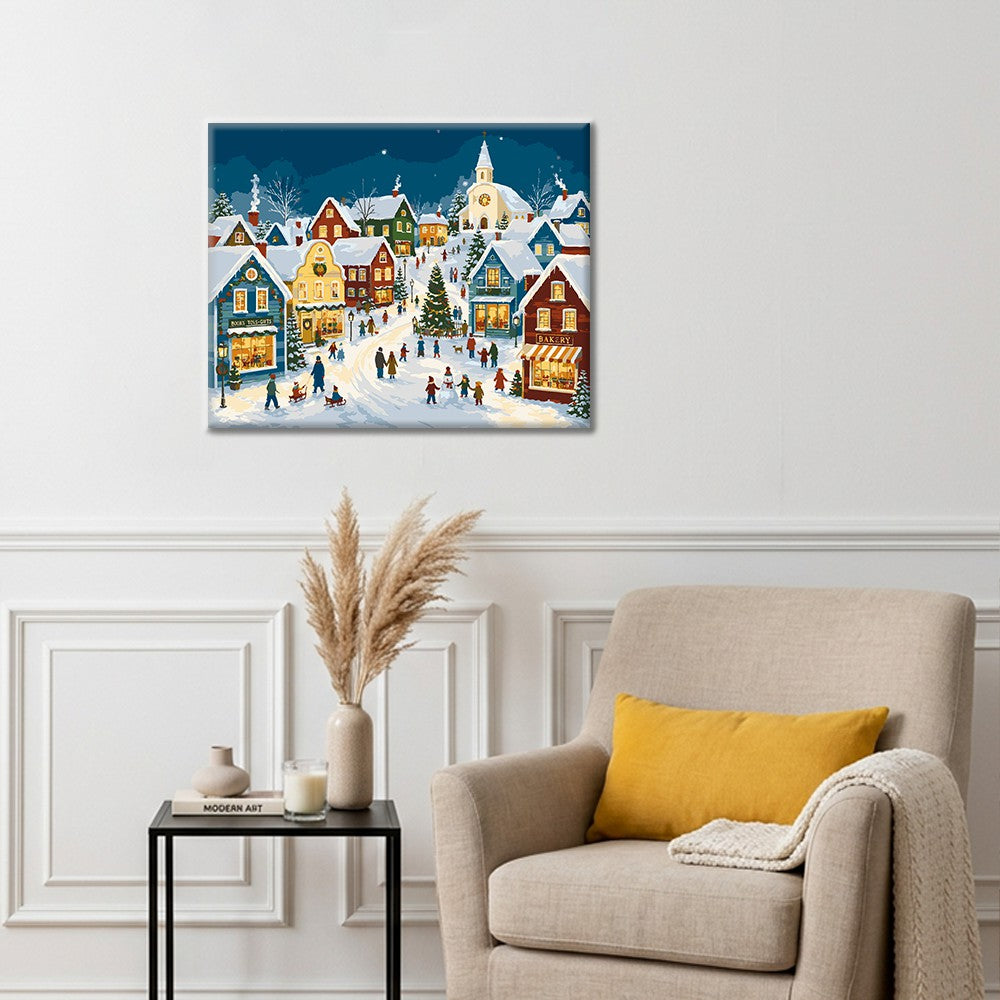 Christmas Village Story - Paint by Numbers