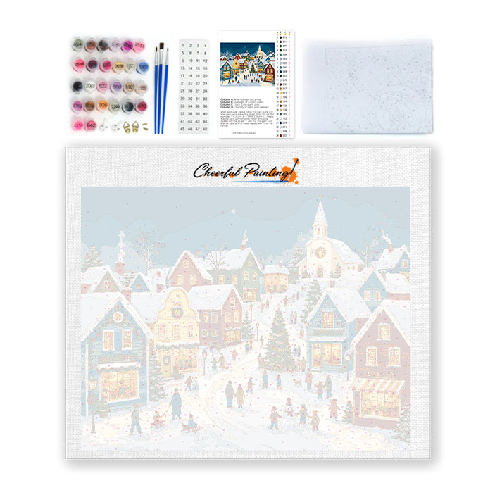 Christmas Village Story - Paint by Numbers