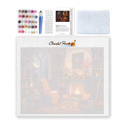 Cozy Halloween Reading Nook - Paint by Numbers