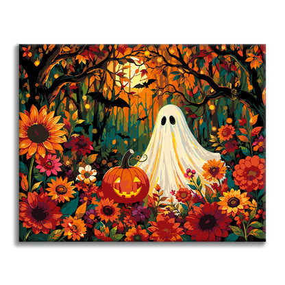 Enchanted Pumpkin Ghost - Paint by Numbers