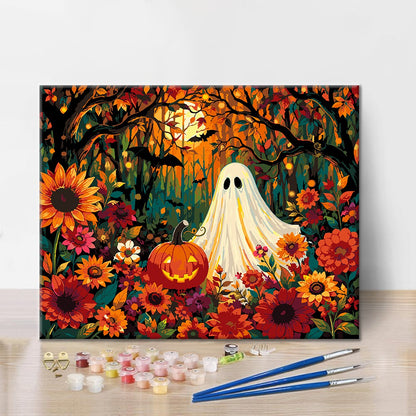 Enchanted Pumpkin Ghost - Paint by Numbers