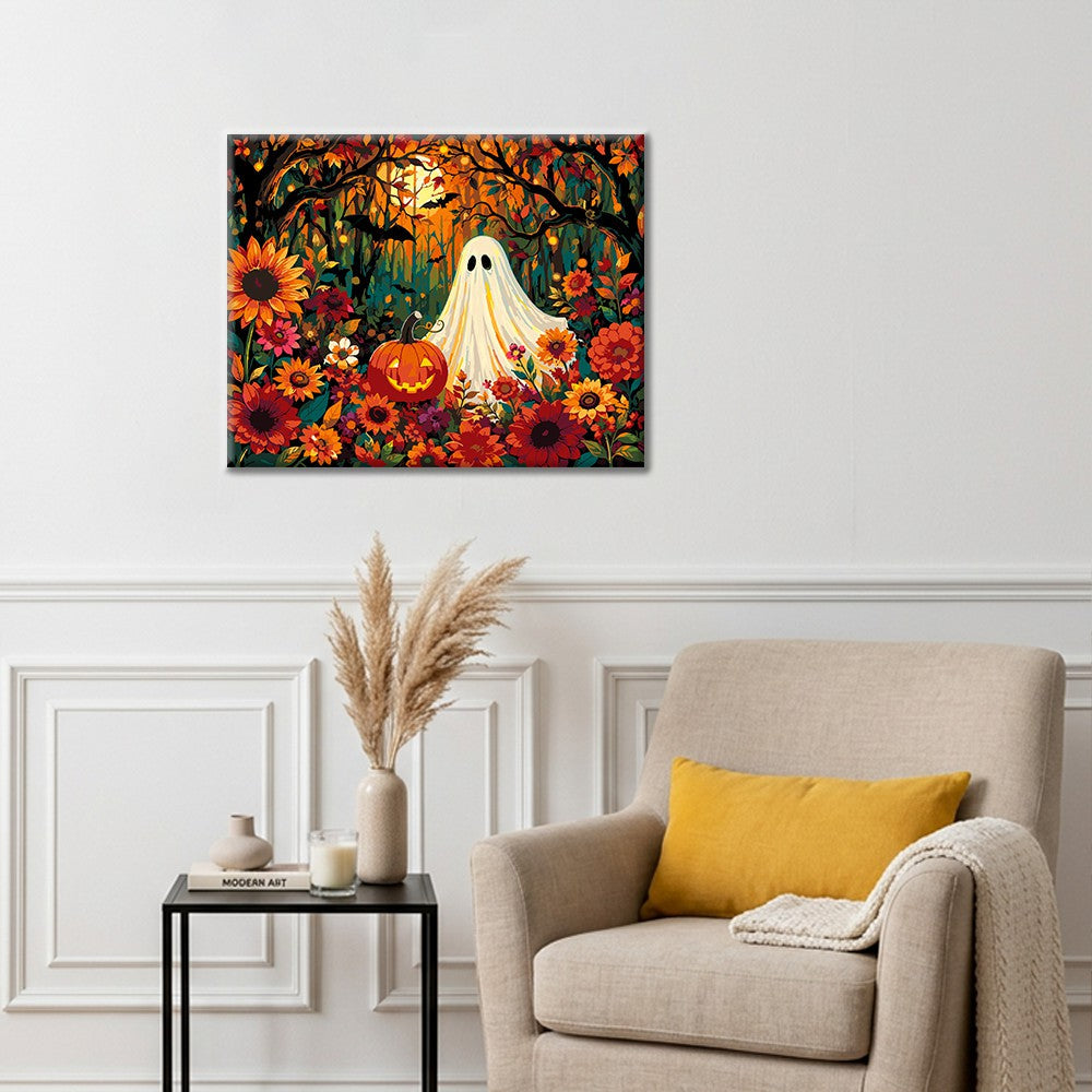 Enchanted Pumpkin Ghost - Paint by Numbers