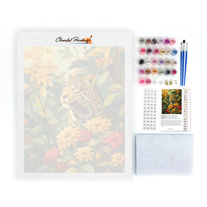 Floral Leopard - Paint by Numbers