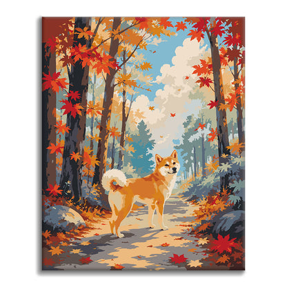 Forest Shiba - Paint by Numbers