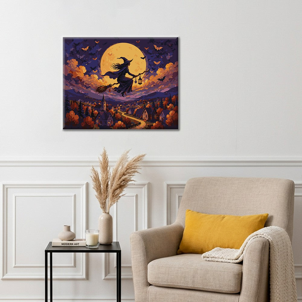Moonlit Witch Cottage - Paint by Numbers