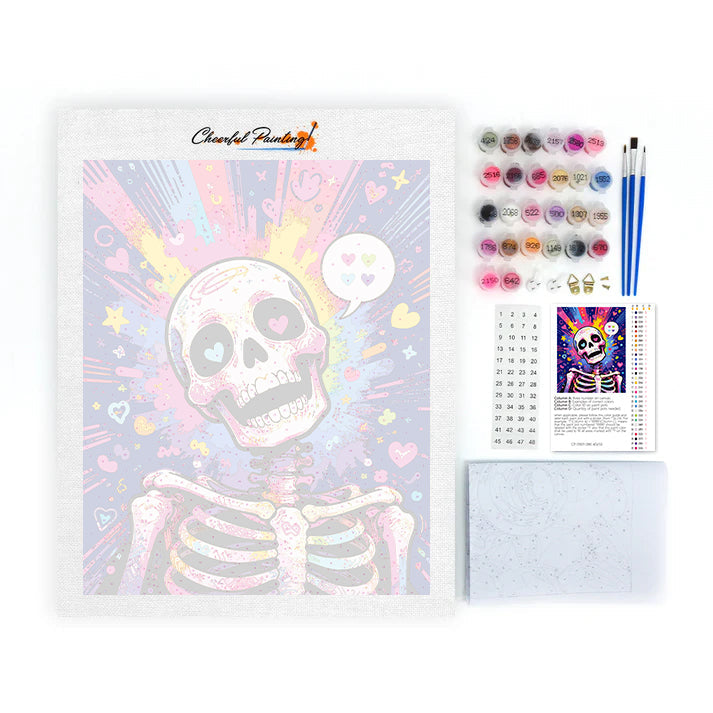 Neon Love Skull - Paint by Numbers
