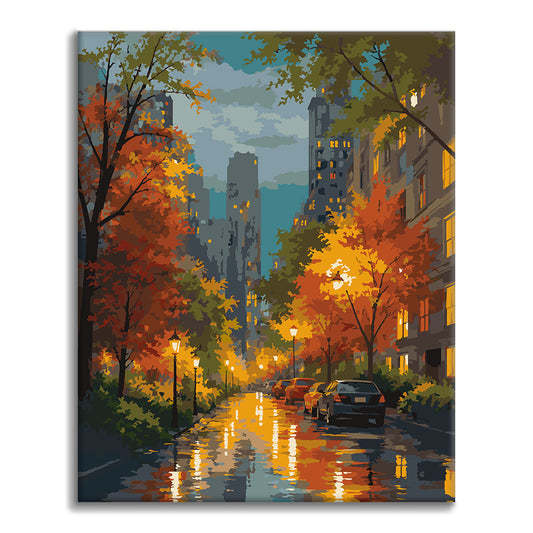 Rainy Streets - Paint by Numbers