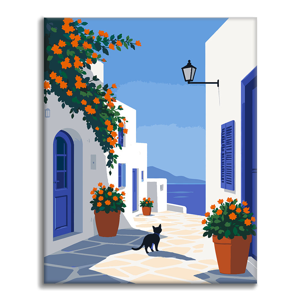 Santorini Stroll - Paint by Numbers