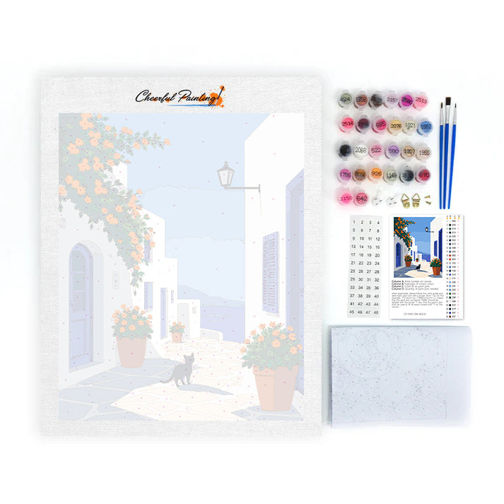 Santorini Stroll - Paint by Numbers