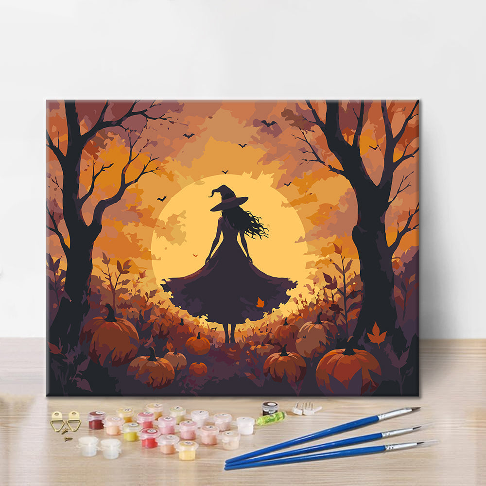 Witch Silhouette - Paint by Numbers