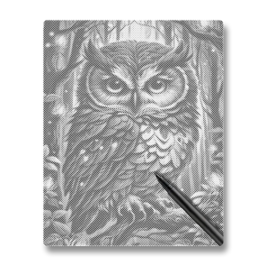 Blue Owl - Dot Painting