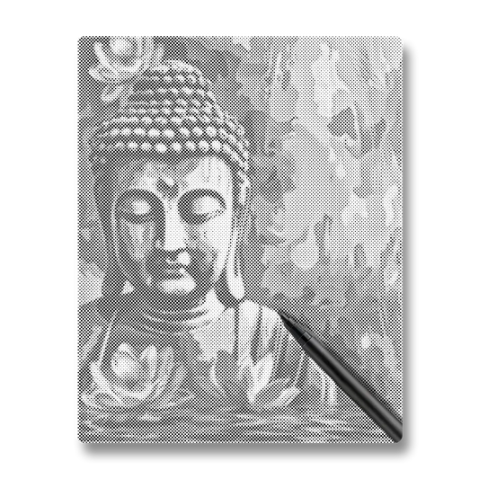 Buddha with Flower - Dot Painting