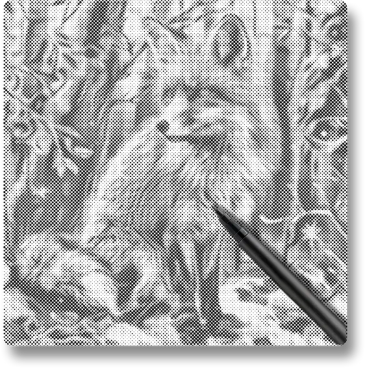 Fox In A Snowy Forest - Dot Painting