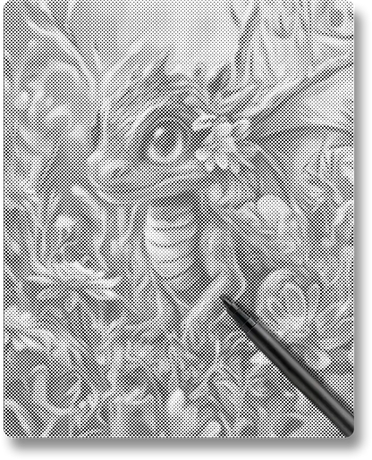 Colorful Dragon Amidst Blossoms - Dot Painting