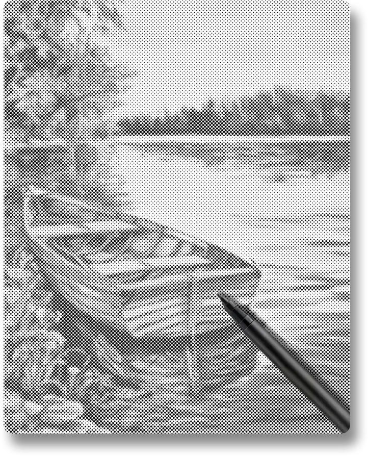 Boats in the Lake - Dot Painting