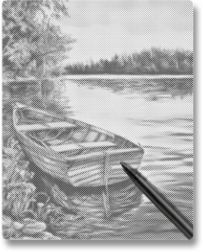 Boats in the Lake - Dot Painting