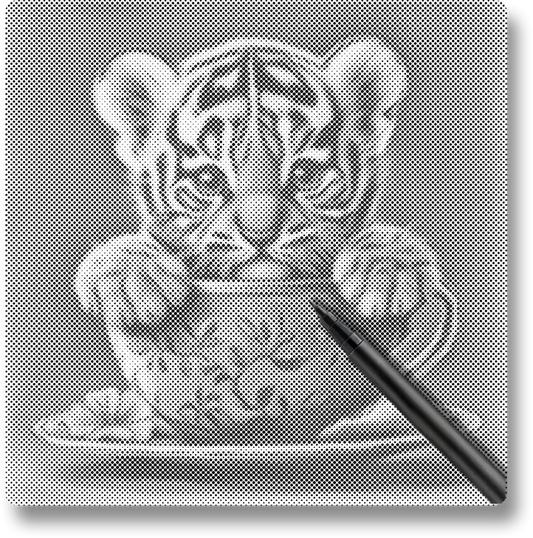Adorable Tiger Cub - Dot Painting