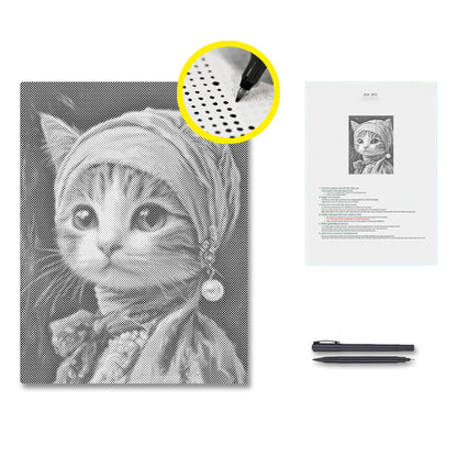 Cat with Pearl Earring - Dot Painting
