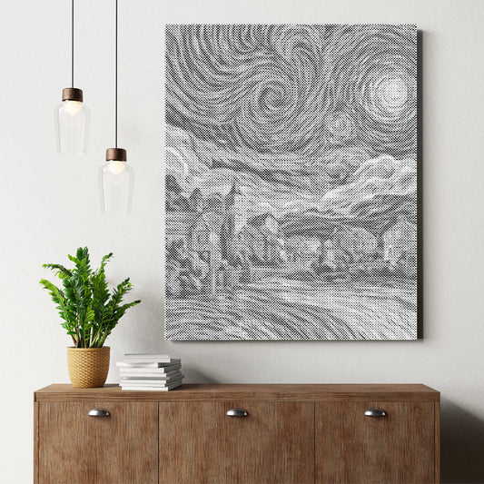 Starry Night Village - Dot Painting