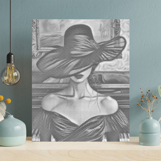 Woman by Grand Piano - Dot Painting