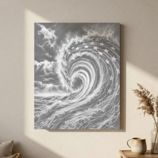 Ocean Wave Flag - Dot Painting