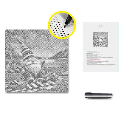 Patriotic Gnome Picnic - Dot Painting