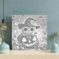 Pumpkin Cat With Hat - Dot Painting