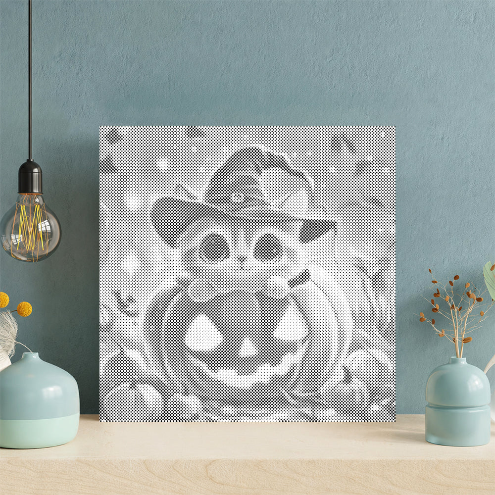 Pumpkin Cat With Hat - Dot Painting