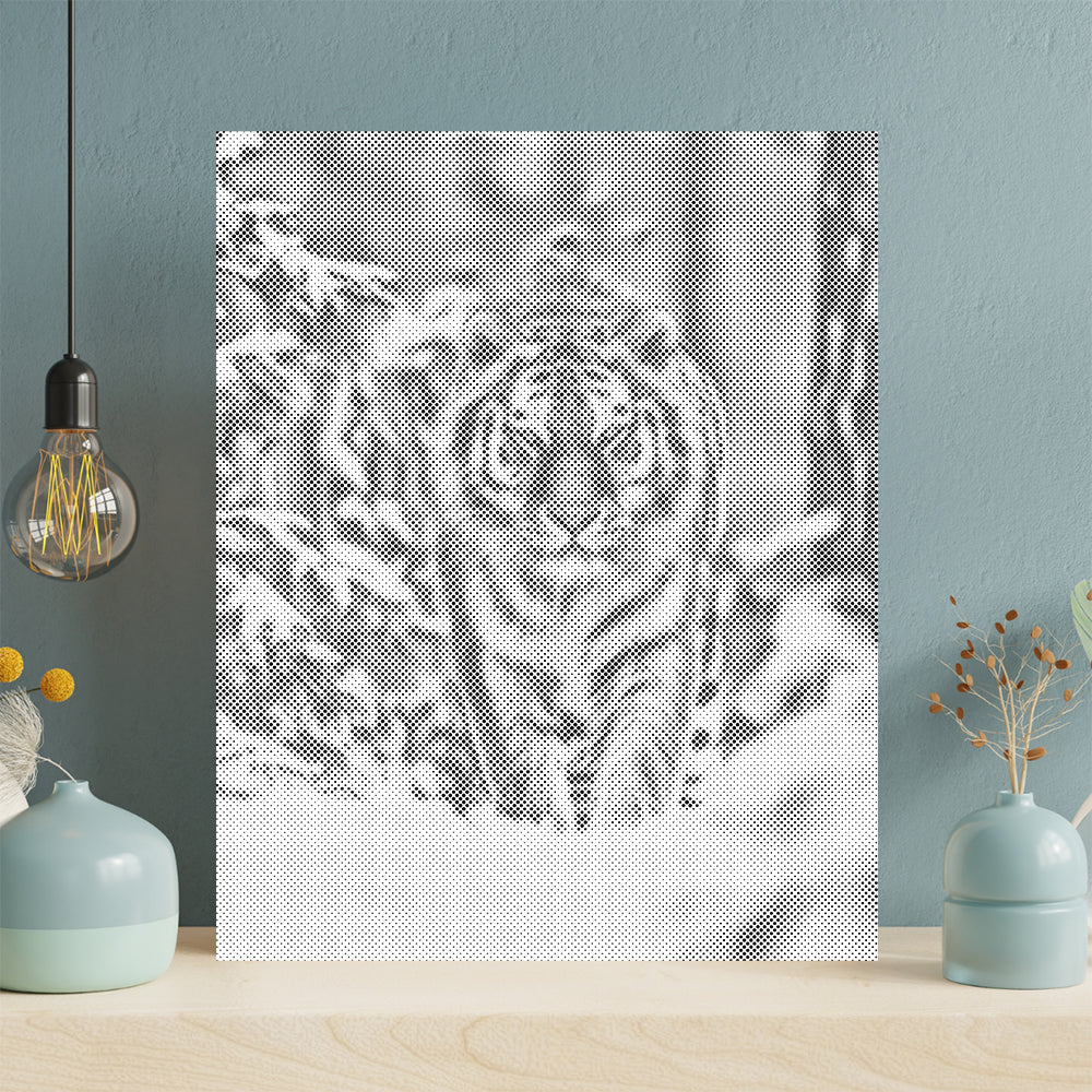 Siberian Tiger in Snow - Dot Painting
