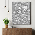 Skeleton Sea Of Flowers - Dot Painting
