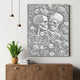 Skeleton Sea Of Flowers - Dot Painting