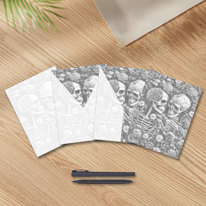 Skeleton Sea Of Flowers - Dot Painting