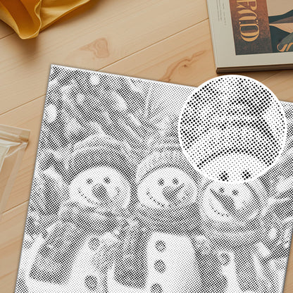 White Snow Three Snowmen - Dot Painting