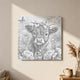 Adorable Highland Calf with Flowers - Dot Painting