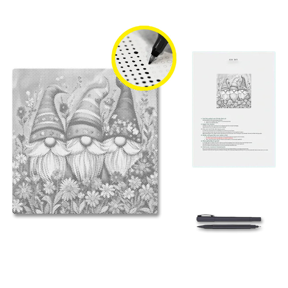 Flower Gnomes - Dot Painting