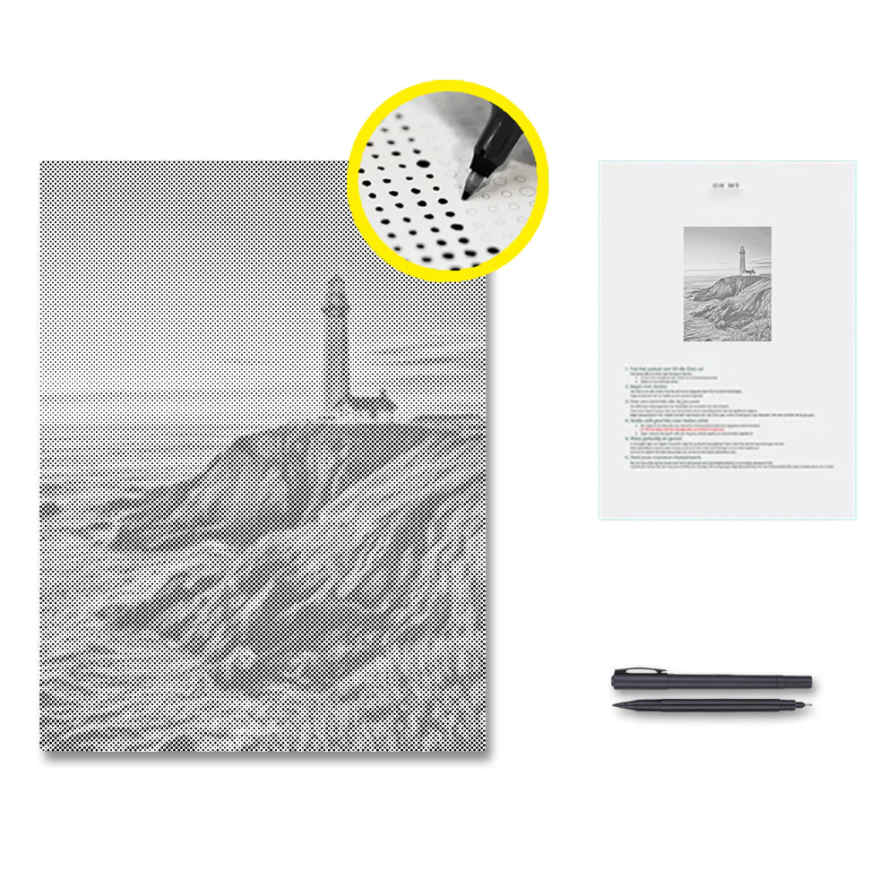 Lighthouse at Sunset - Dot Painting